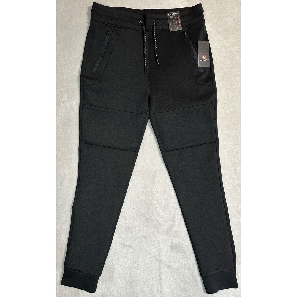 NWT Southpole Men's M Black Tech Power Fleece Double Knit Jogger Sweatpants